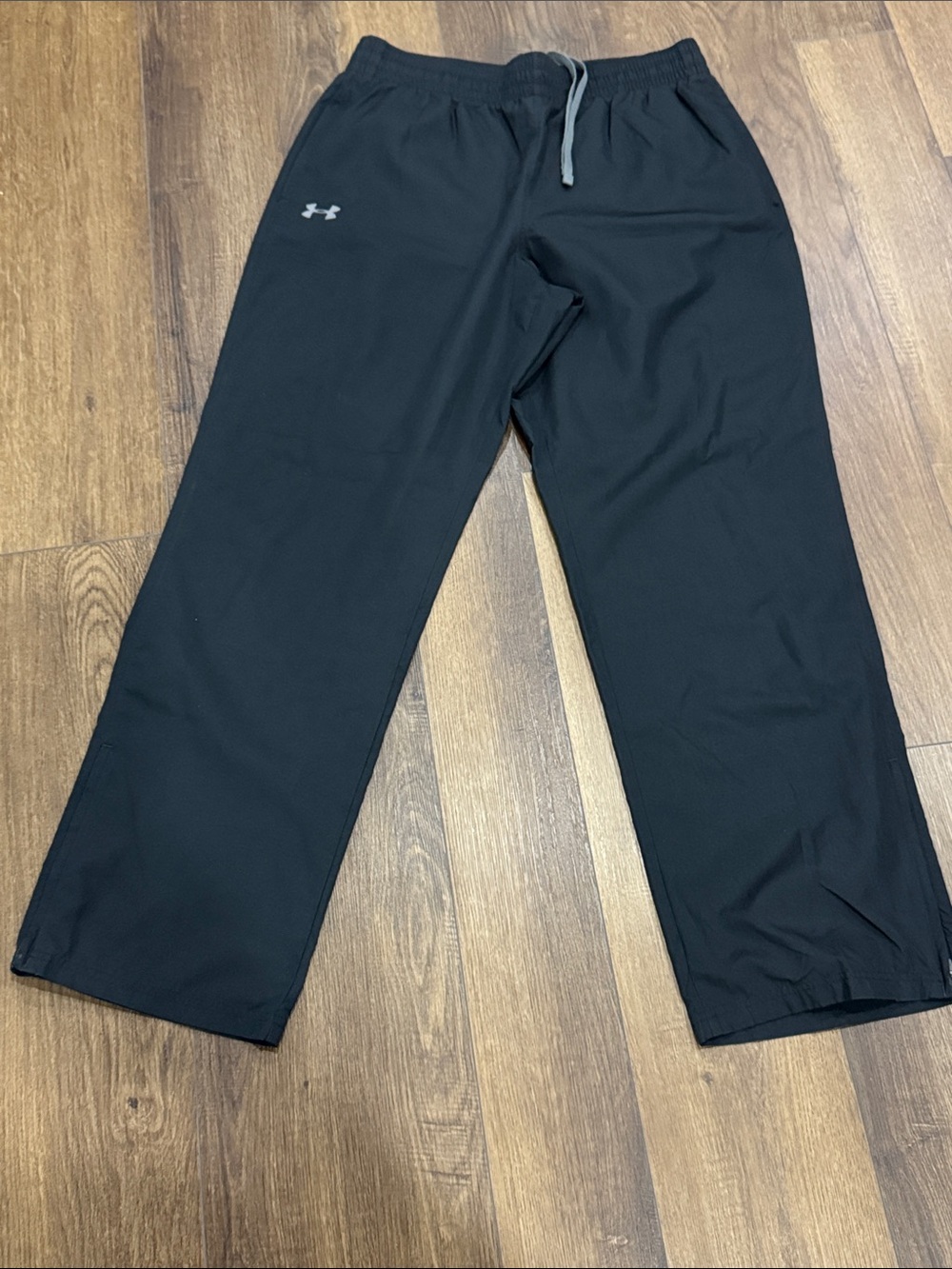 Under Armour Black Track Pants with Gray Drawstring